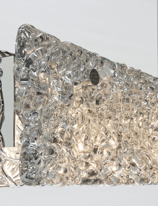 Clear glass with or without silver-plated inside.