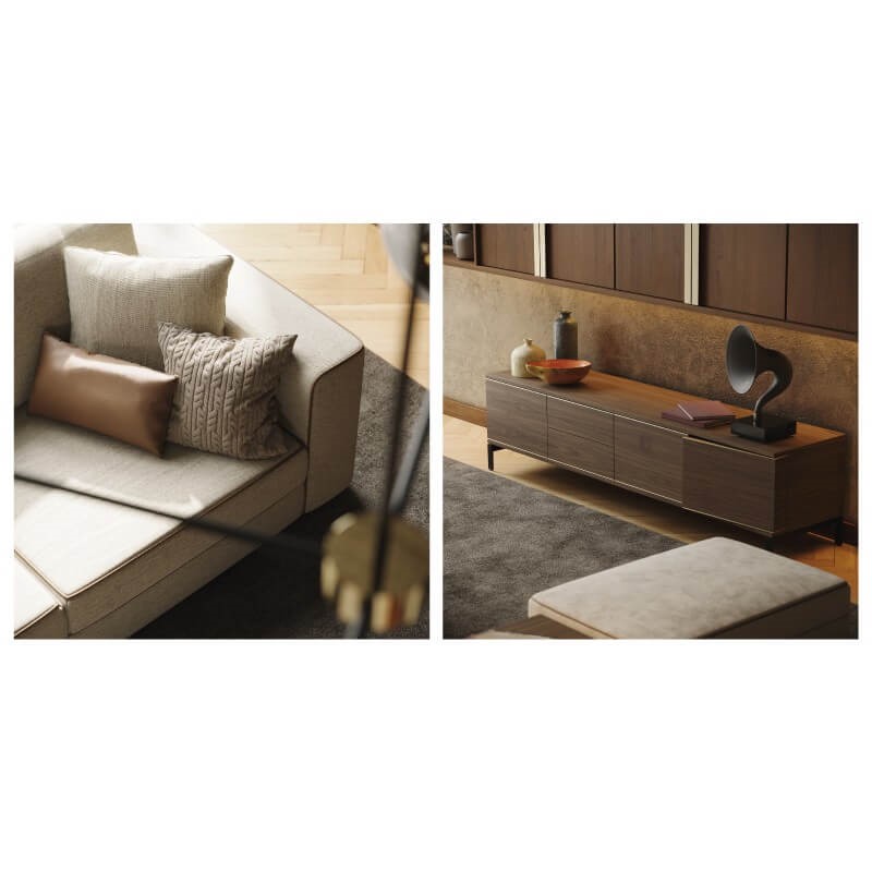 Grey Sofa with Chaise Longue