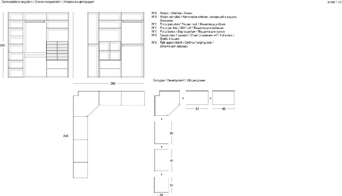 Technical Instruction Wardrobe and walk-in closet Atelier