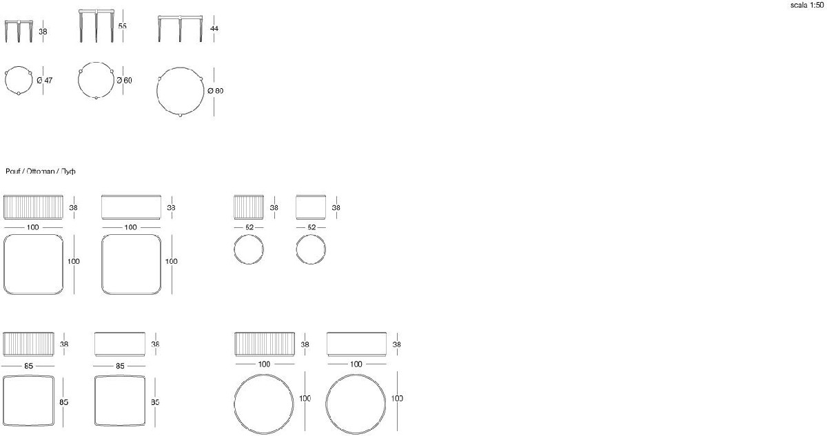 Technical Instruction Bench & pouf Felix Pouf