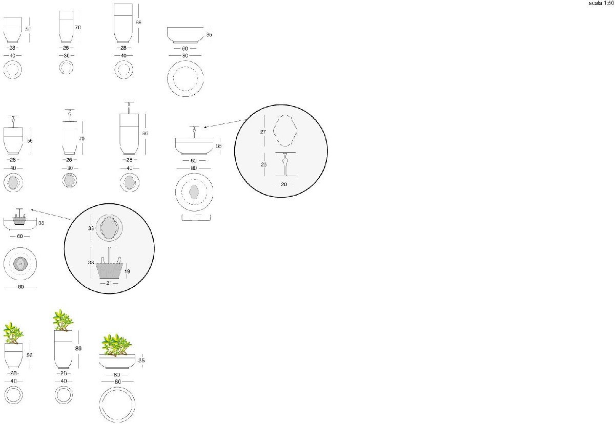 Technical Instruction Small table Godwin cachepot