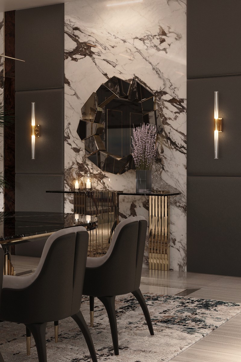 Crackle Round Mirror