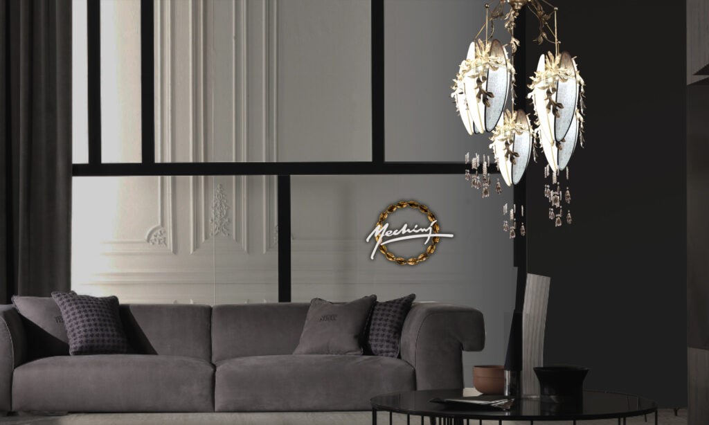 Mechini / Chandeliers / Clear Bohemian Crystal and Lamp Shades L-flute/5