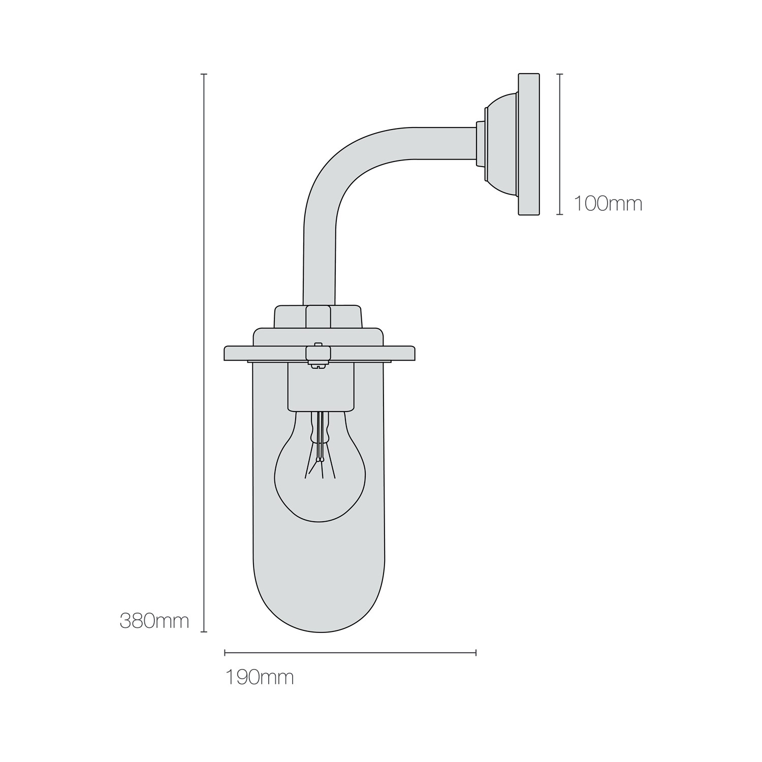 Dimensions Bracket Light, 60W, 7672