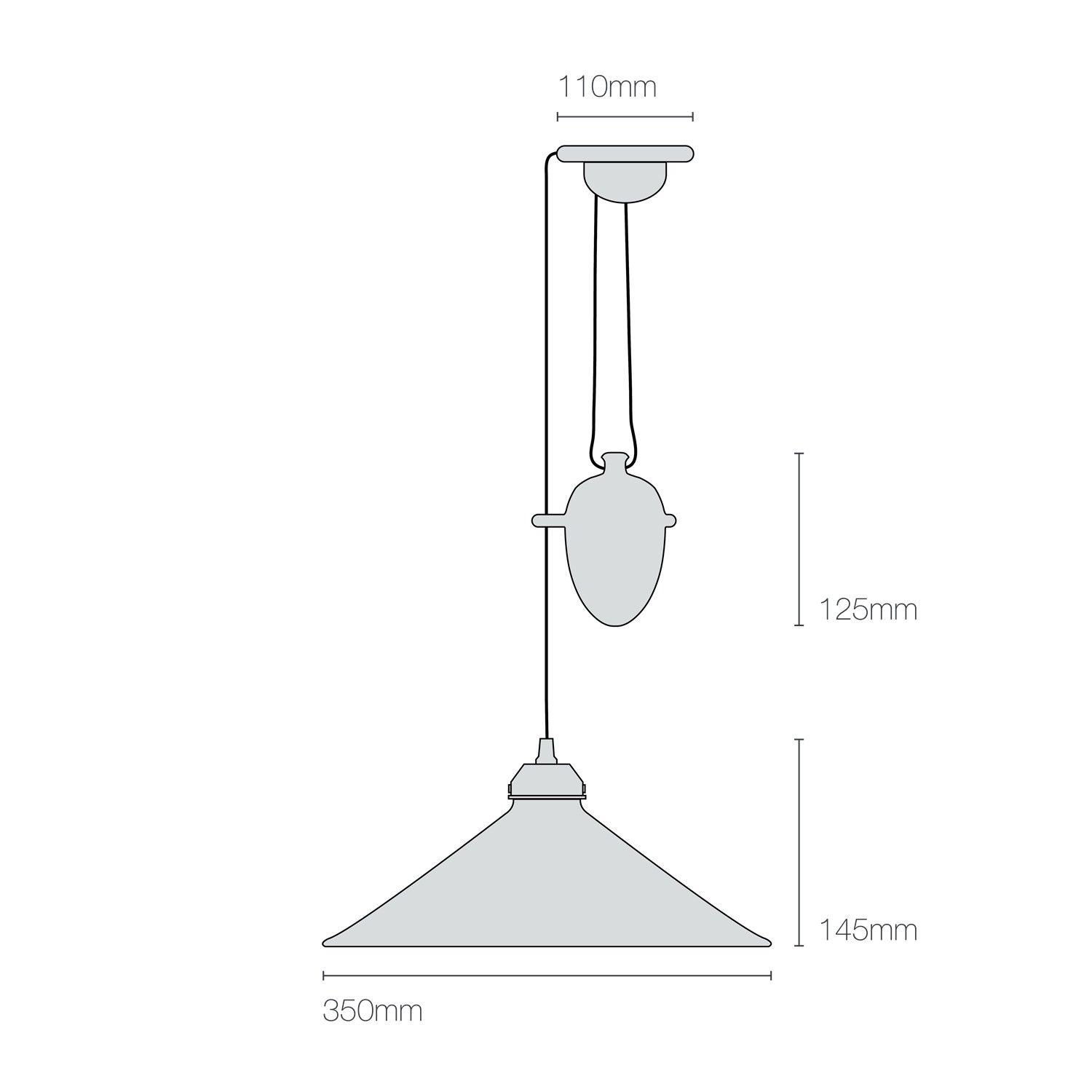 Dimensions Cobb Rise & Fall Large Pendant