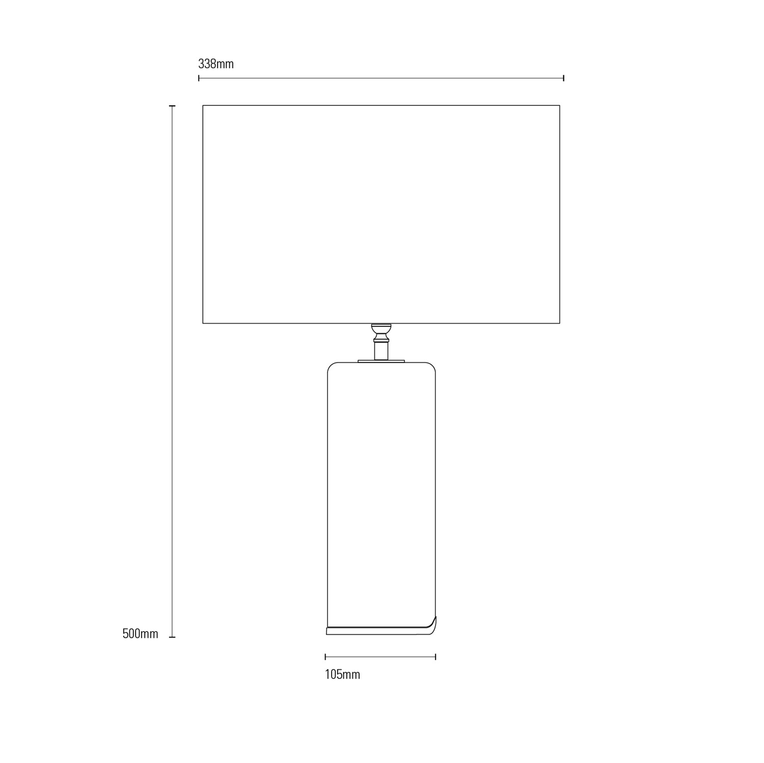 Dimensions Crosby 2 Table Light