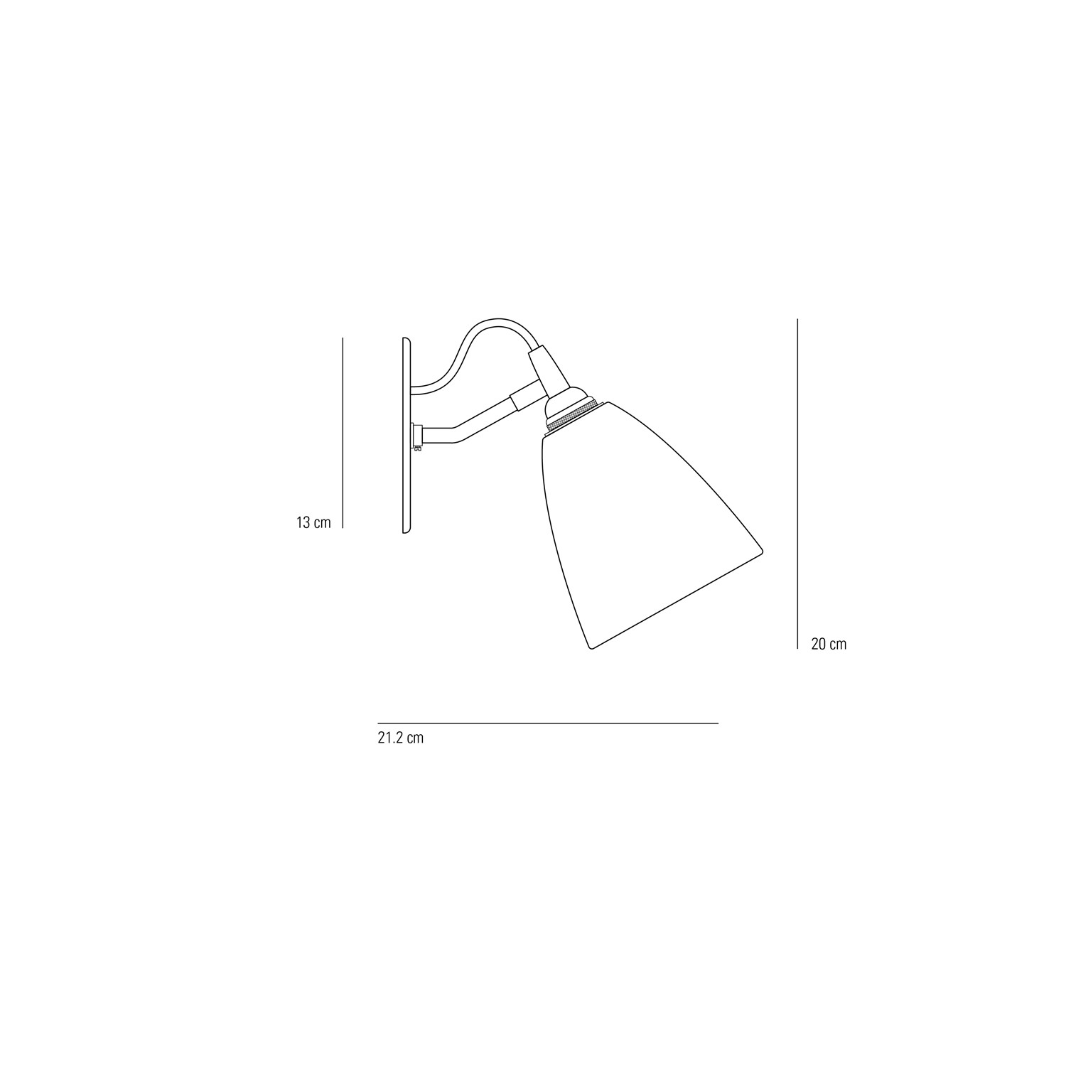 Dimensions Fector Wall Light