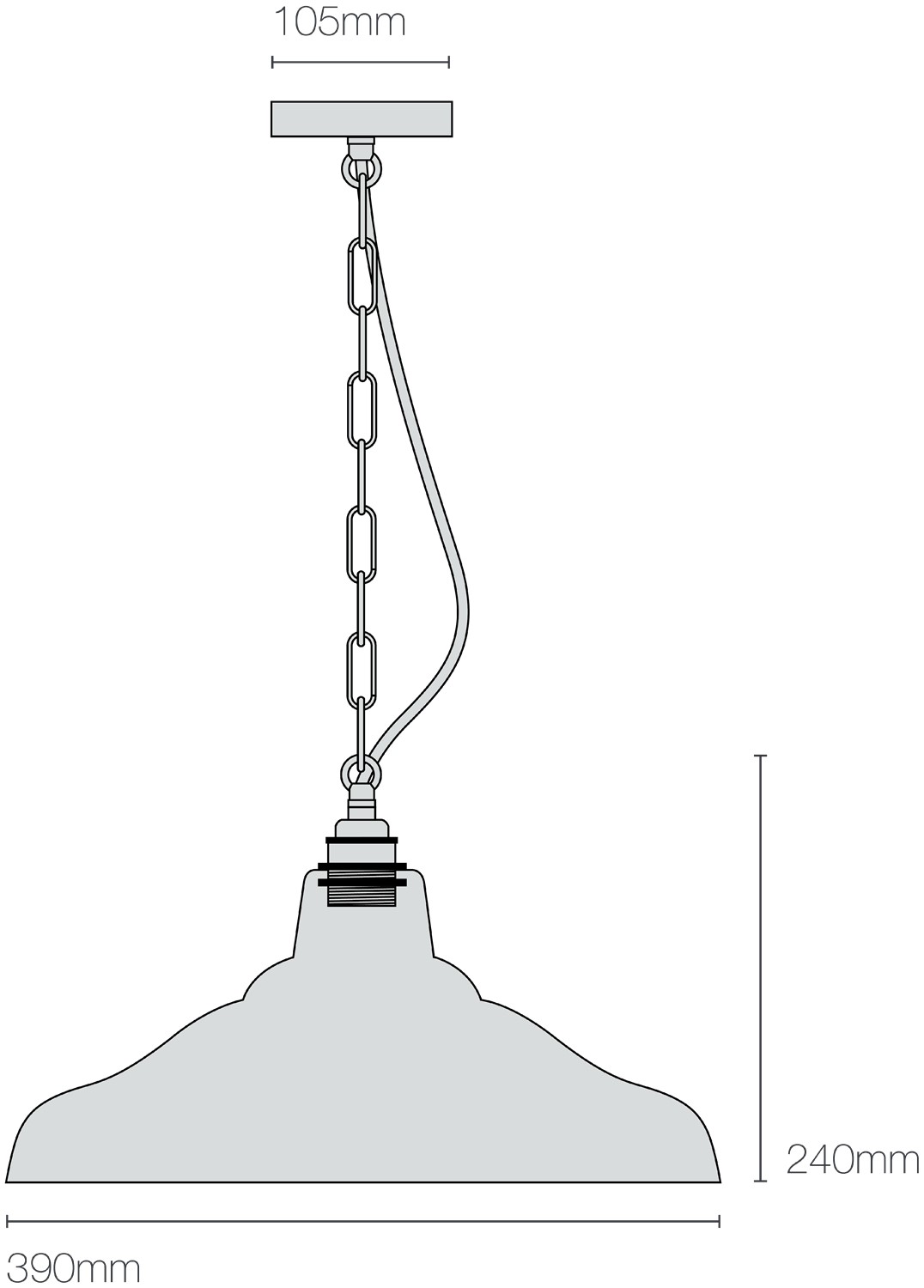 Dimensions Glass School Pendant Light Size 2
