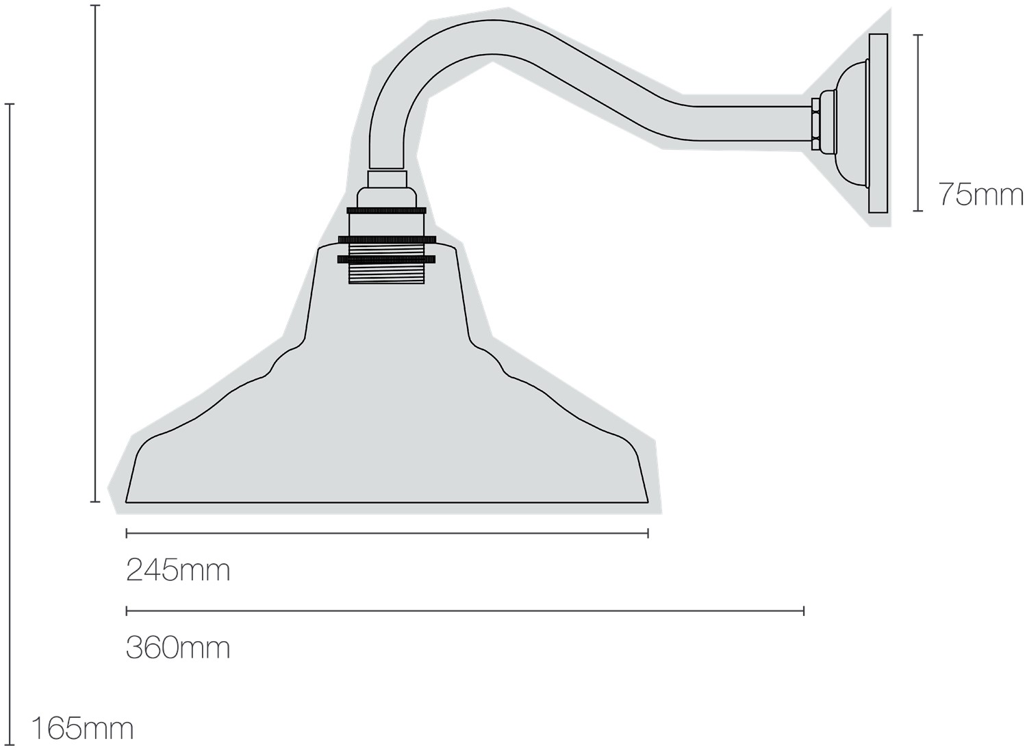 Dimensions Glass School Wall Light Size 1