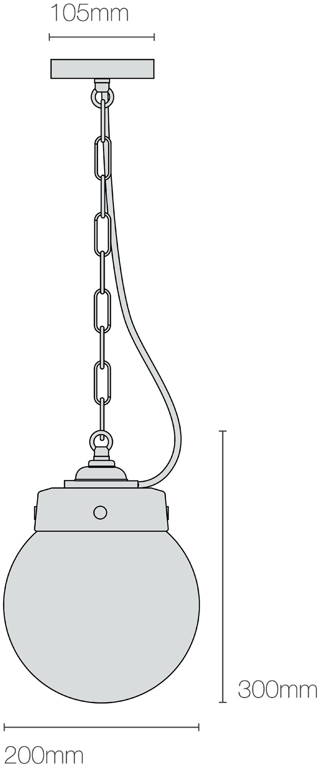 Dimensions Hampton Pendant Size 1