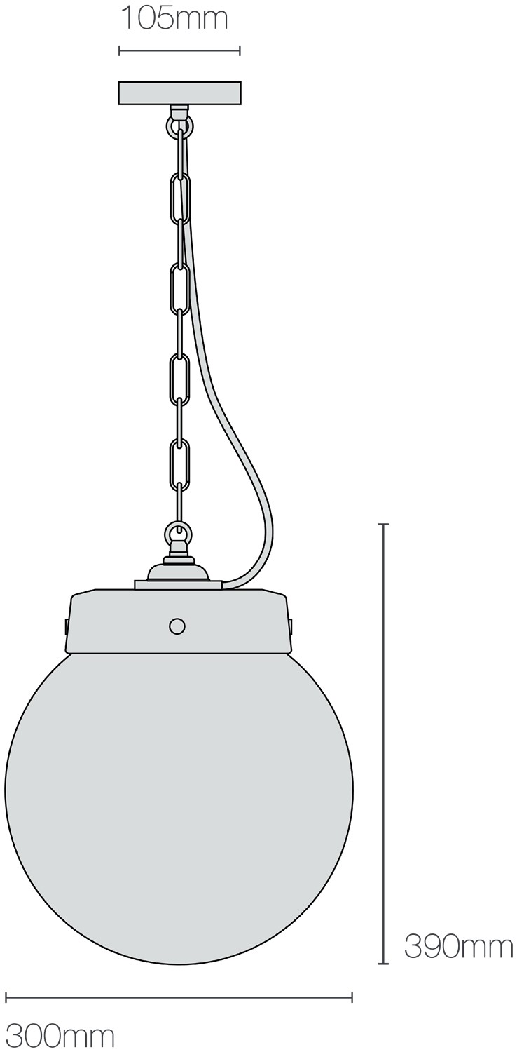 Dimensions Hampton Pendant Size 2