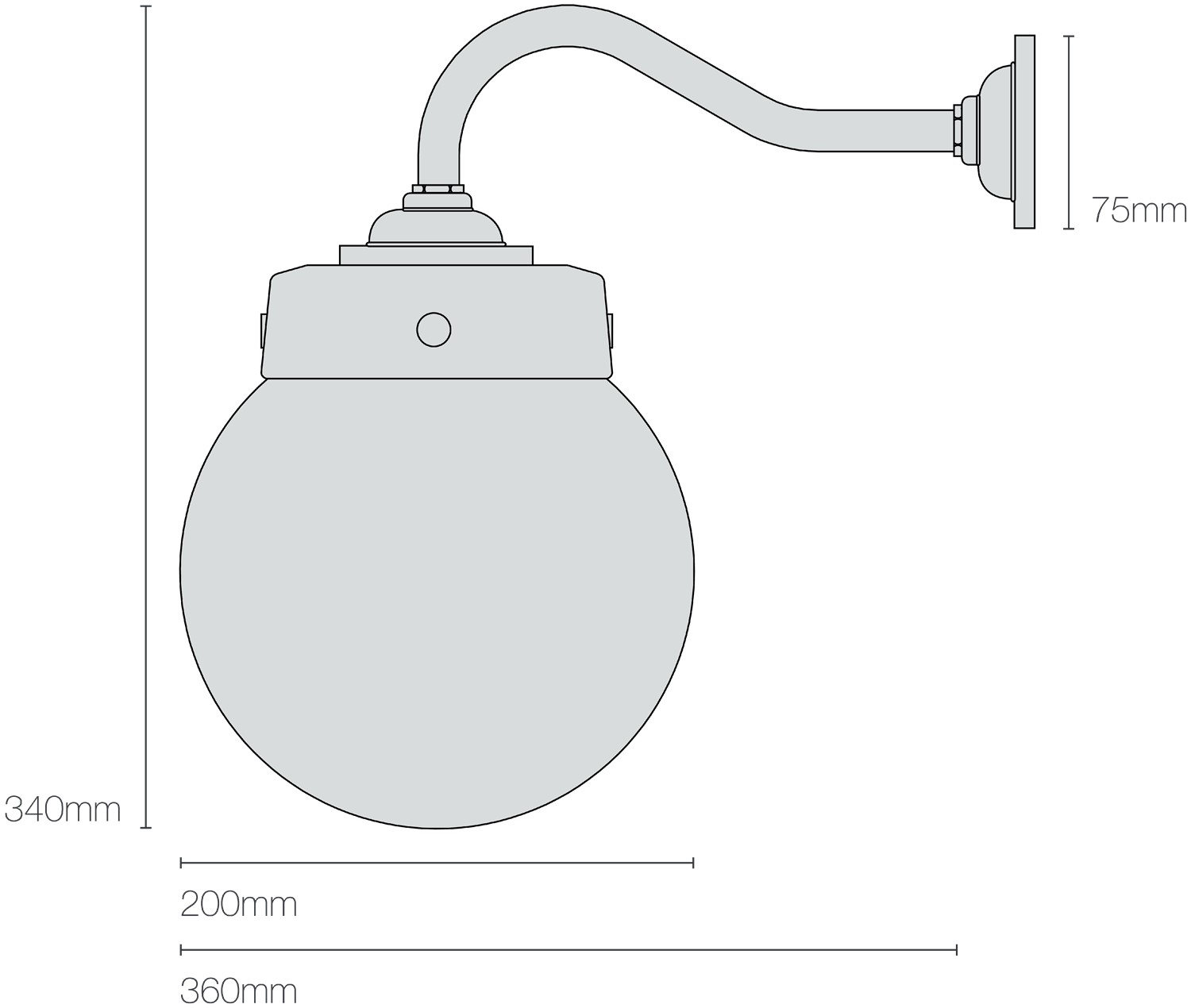 Dimensions Hampton Wall Light Size 1