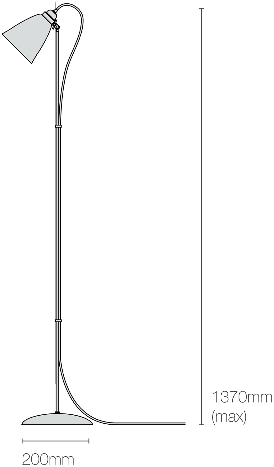 Dimensions Hector Medium Dome Floor Light