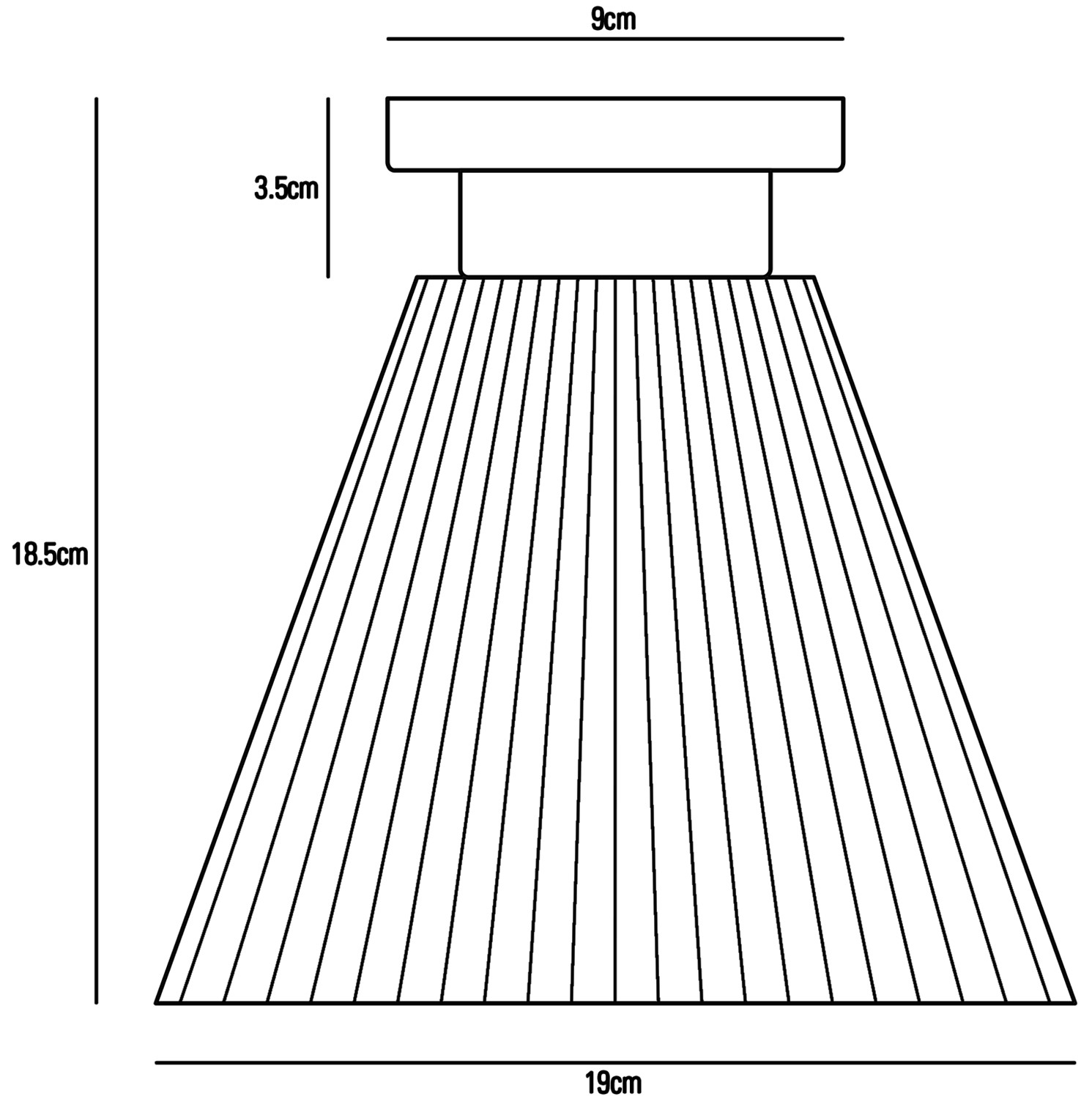 Dimensions Hector Pleat Large Ceiling Light