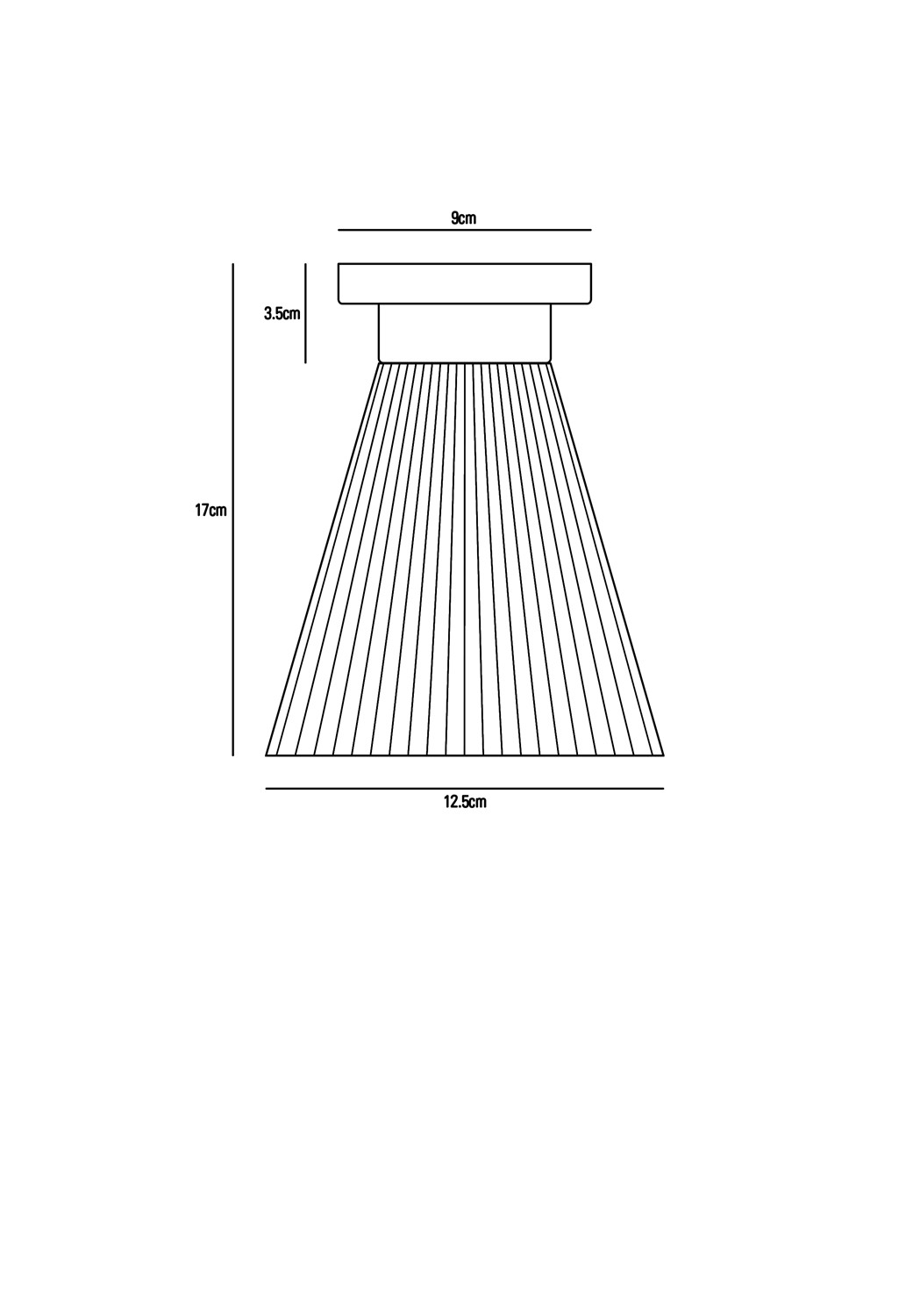 Dimensions Hector Pleat Medium Ceiling Light