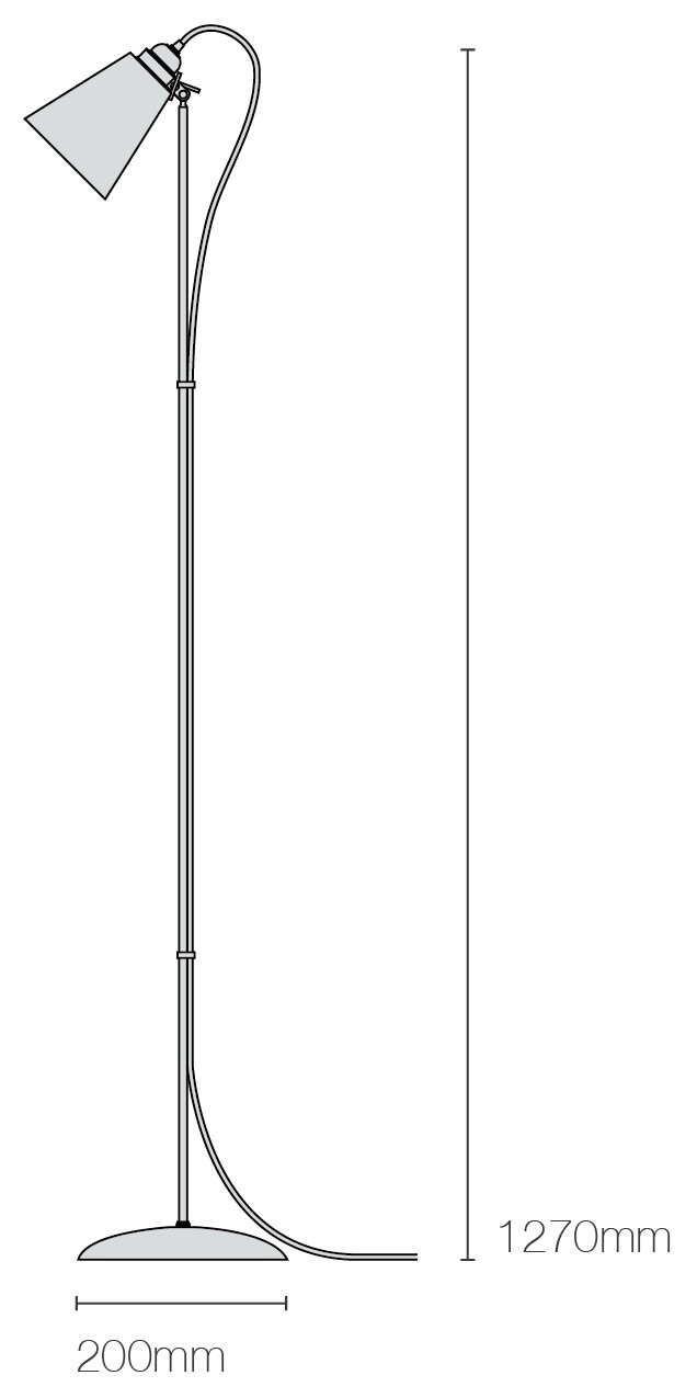 Dimensions Hector Pleat Medium Floor Light