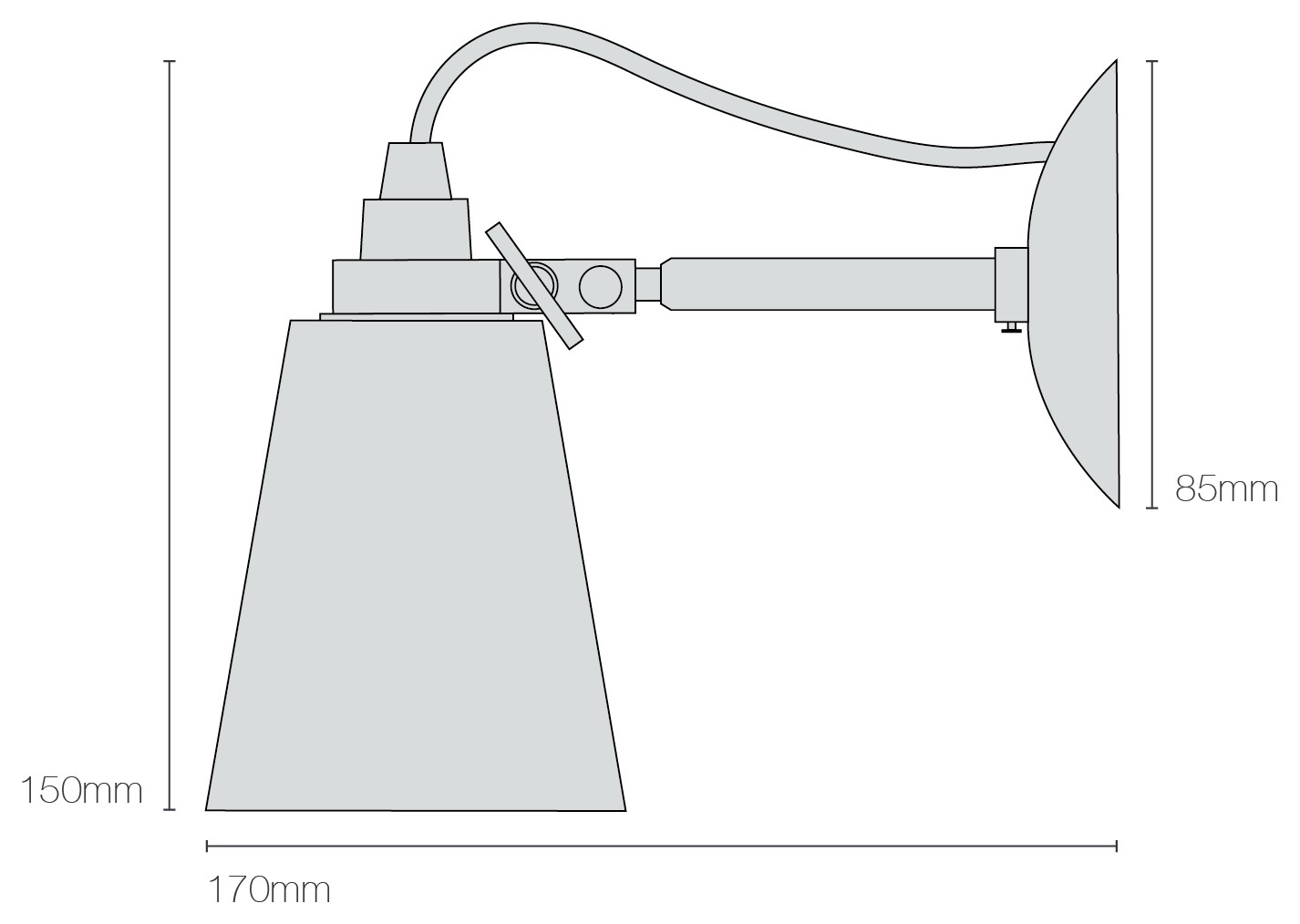 Dimensions Hector Pleat Small Wall Light