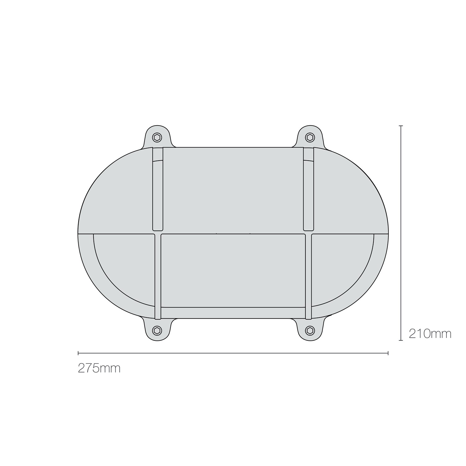 Dimensions Oval Brass Bulkhead 7434
