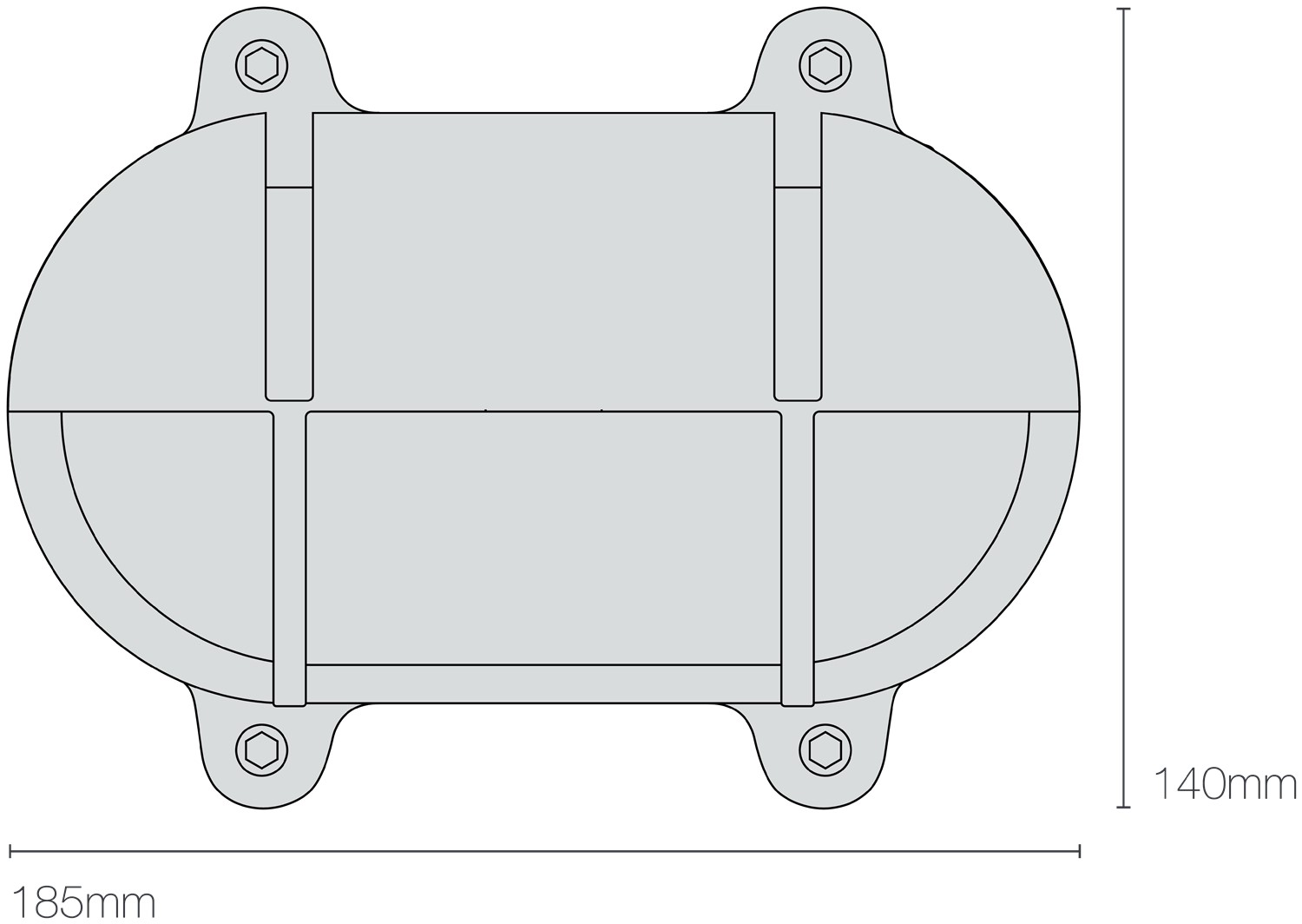 Dimensions Oval Brass Bulkhead 7436