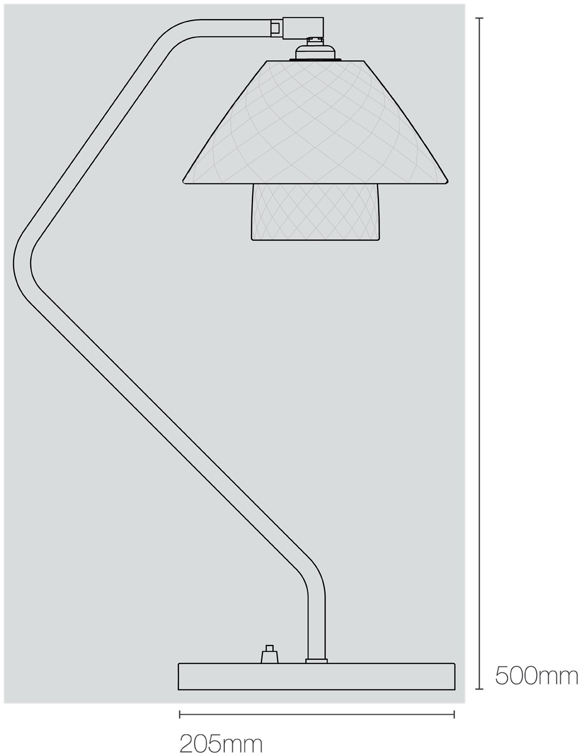 Dimensions Oxford Double Desk Light