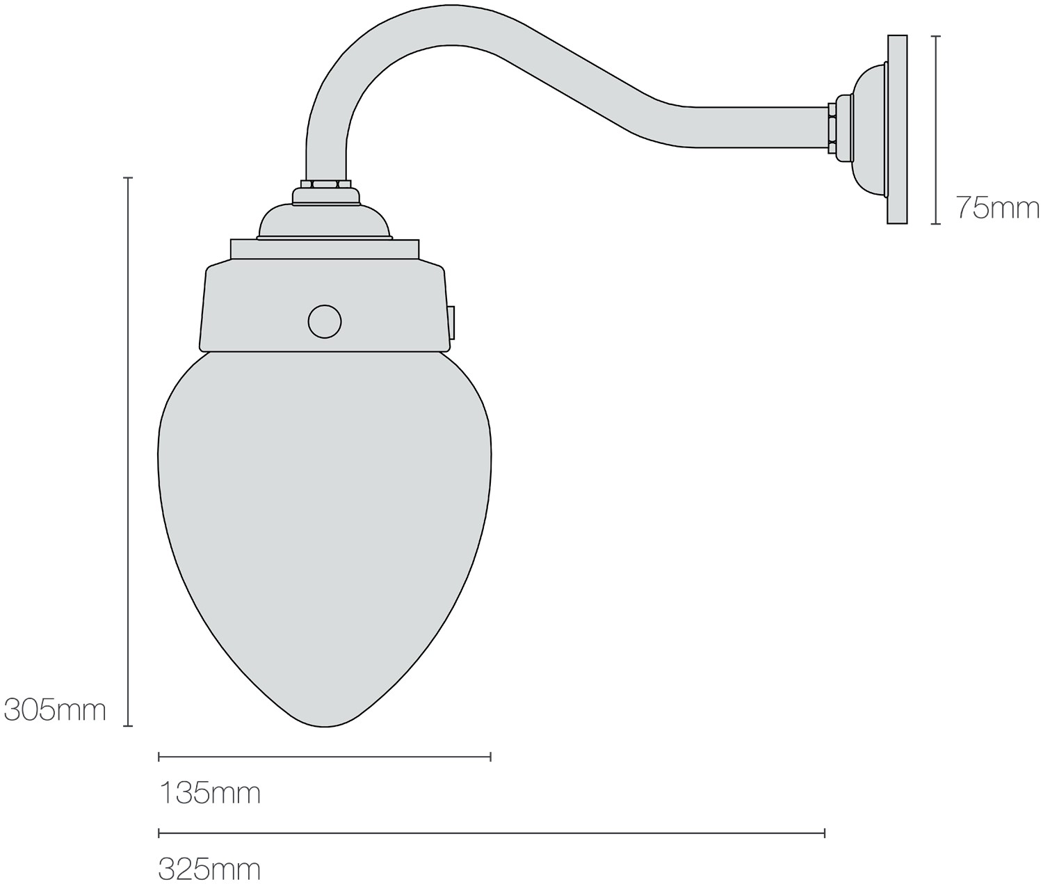 Dimensions Pine Wall Light Size 1