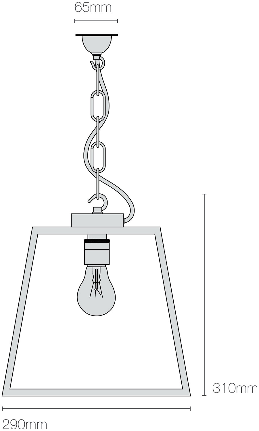 Dimensions Quad Medium Pendant, Closed Top