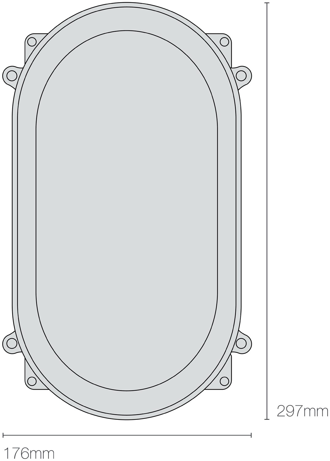 Dimensions Rectangular Bulkhead, Emergency