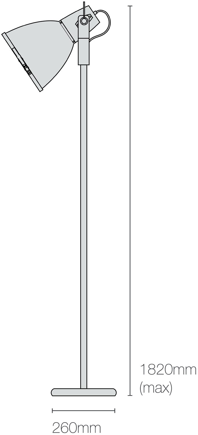 Dimensions Stirrup 3 Floor Light