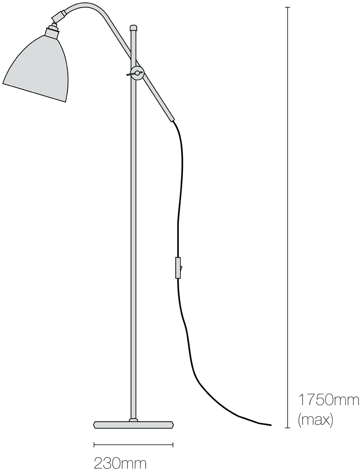 Dimensions Task Floor Light