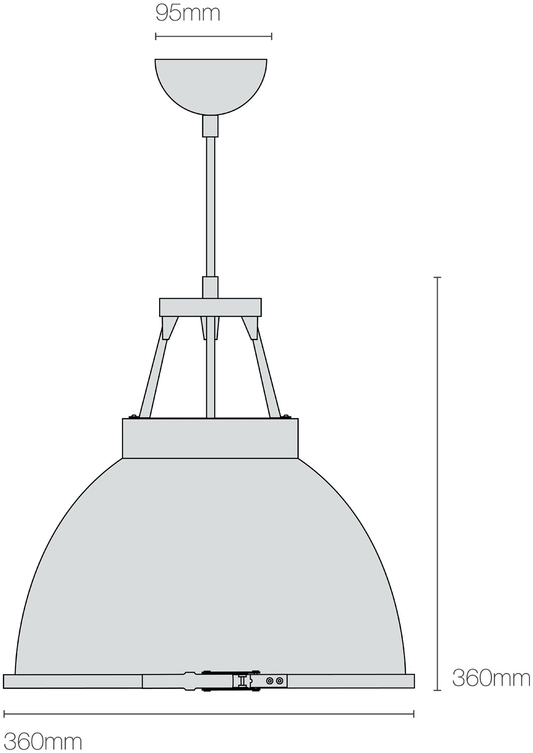 Dimensions Titan Size 1 Pendant with Diffuser