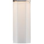 Hexagonal incamiciato white blown glass