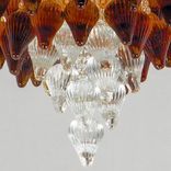 Clear crystals and amber pendants