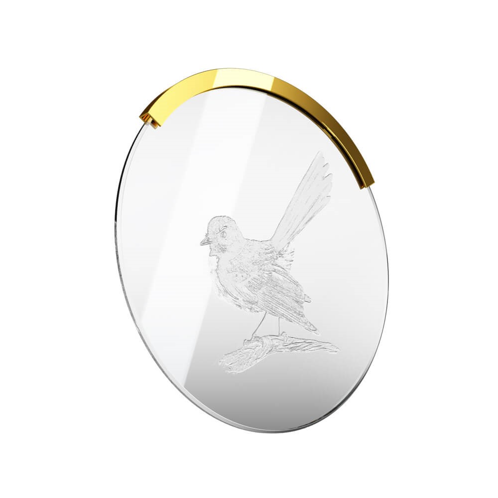 Crystal with aurum frame