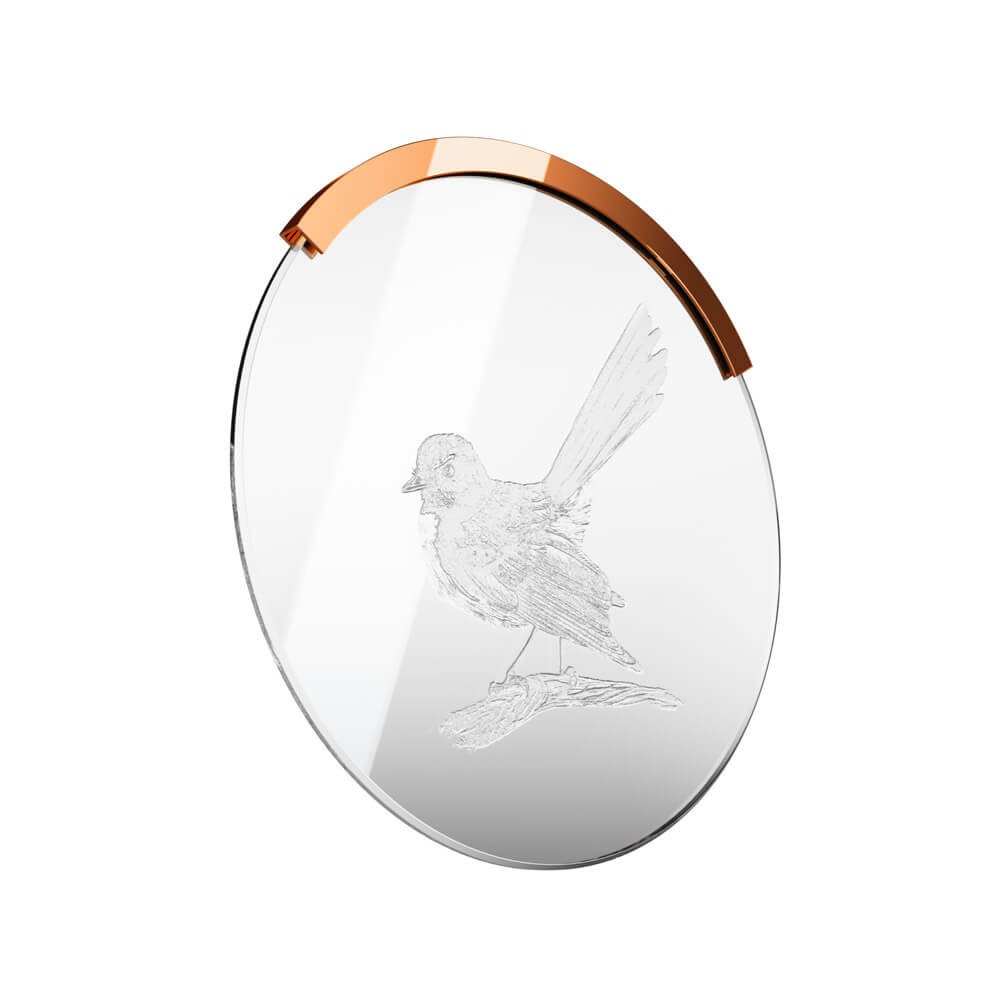 Crystal with rose frame