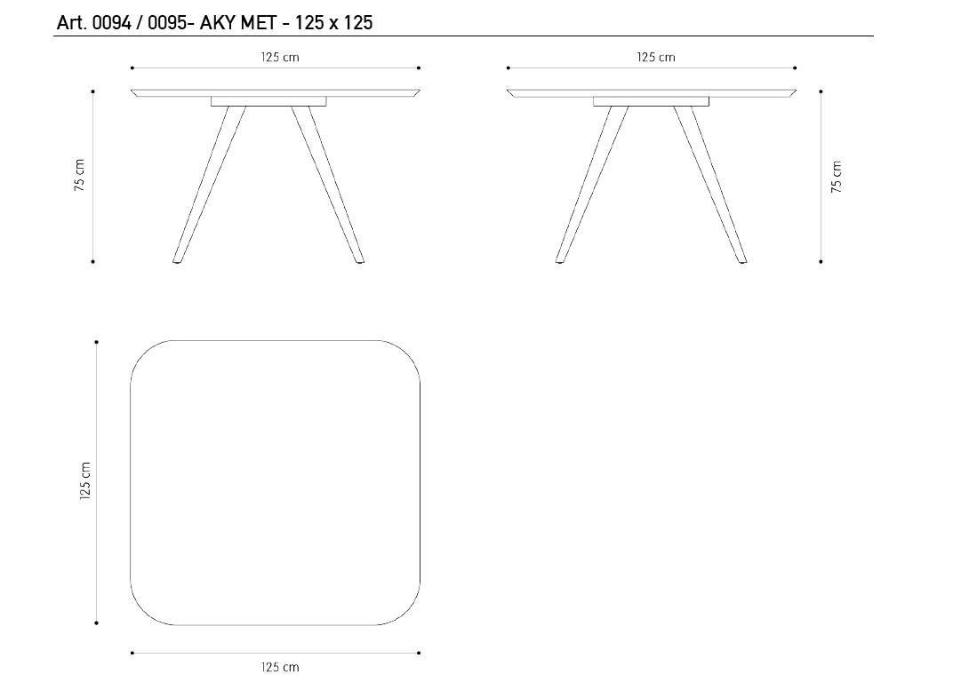 Technical Aky Met-TR-0094 & TR-0096 MARBLE TOP & TR-0097 CERAMIC GLASS TOP