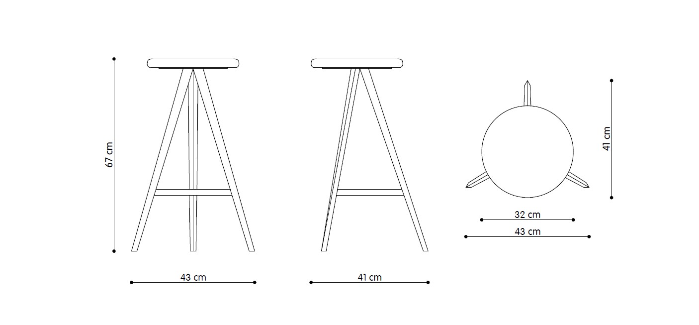 Technical Aky Stool Im-TR-0122-H47-MET & TR-0122-H67-MET & TR-0122-H67-MET
