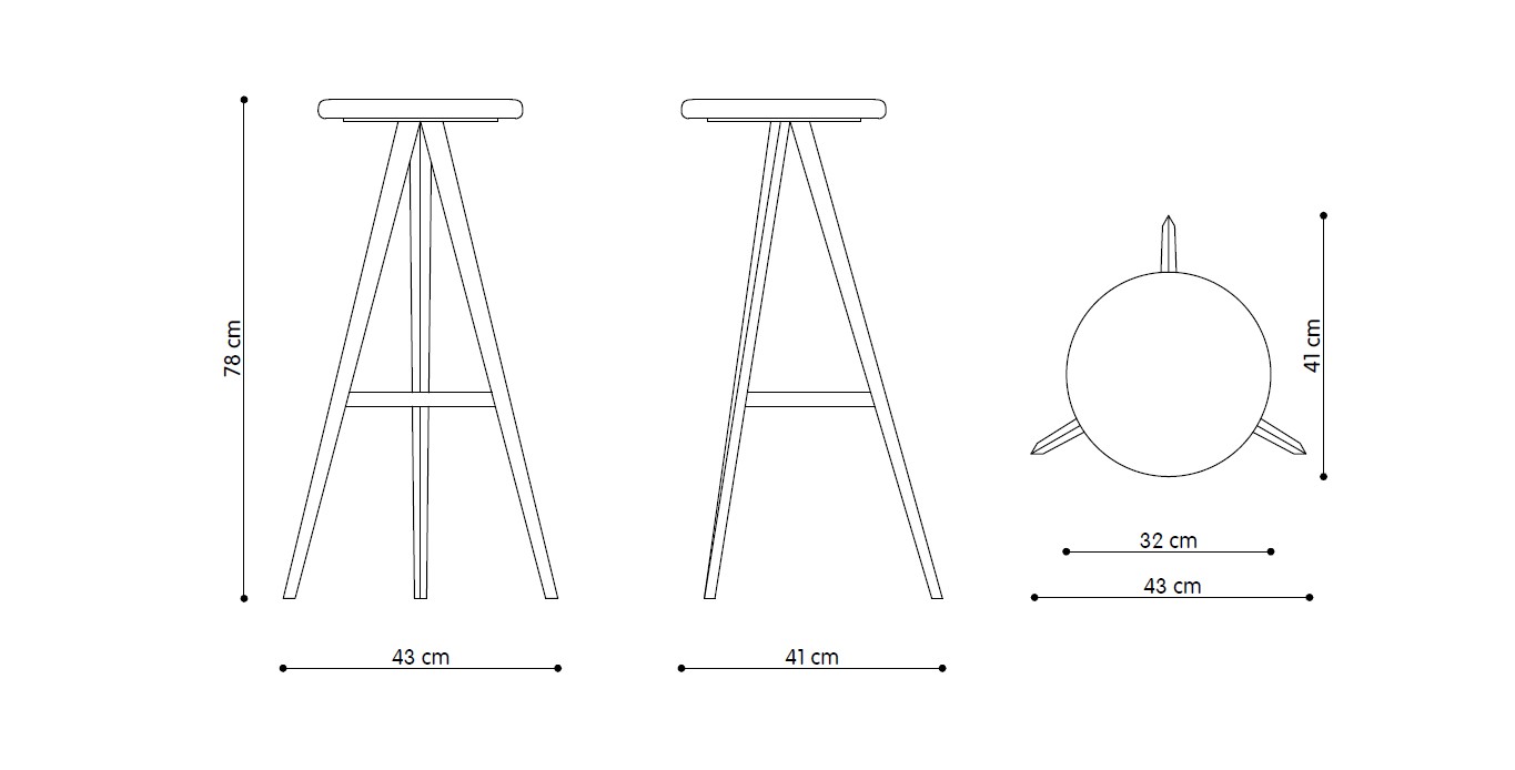 Technical Aky Stool-TR-0122-H47-MET & TR-0122-H67-MET & TR-0122-H67-MET