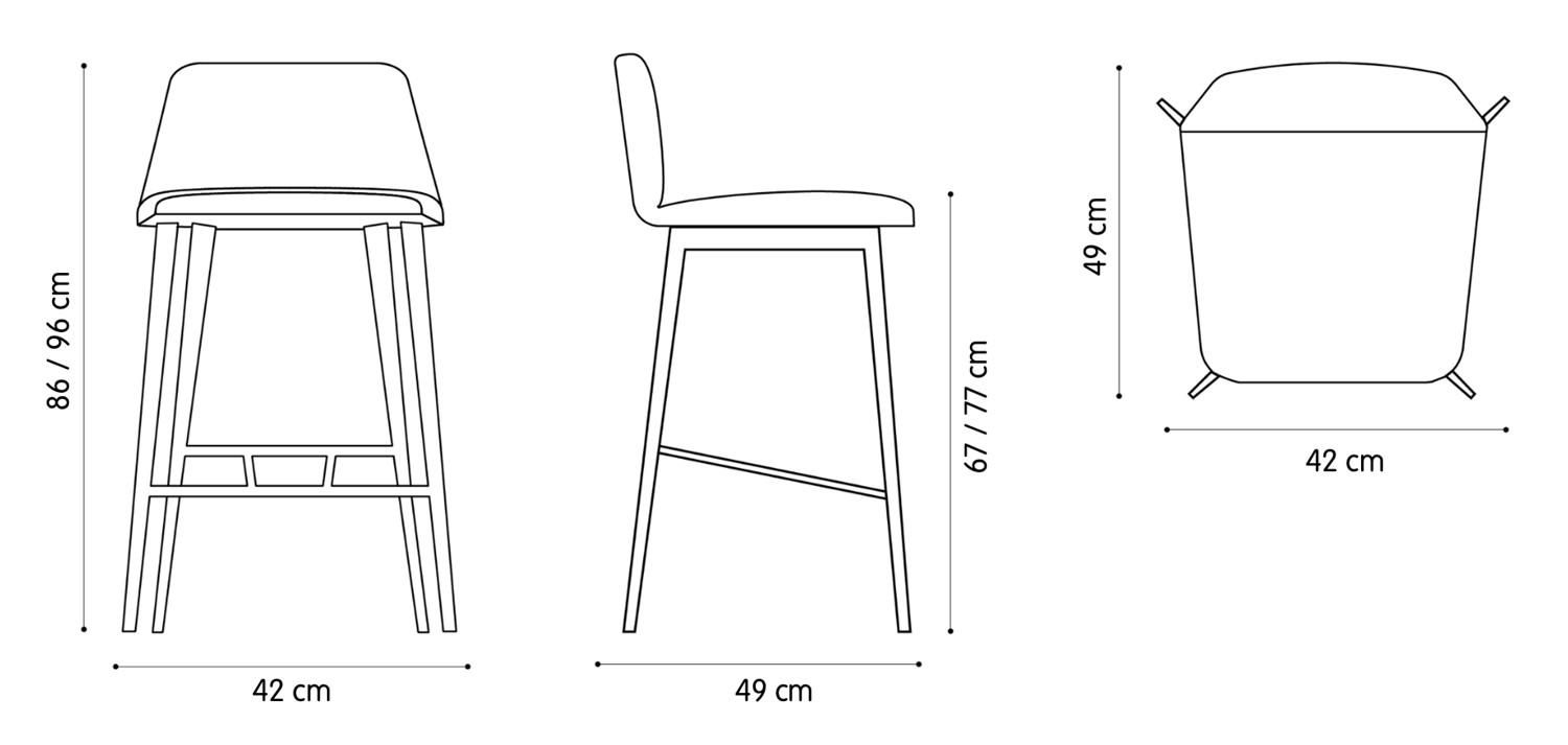 Technical Bardot Met Stool-TR-0032-MET