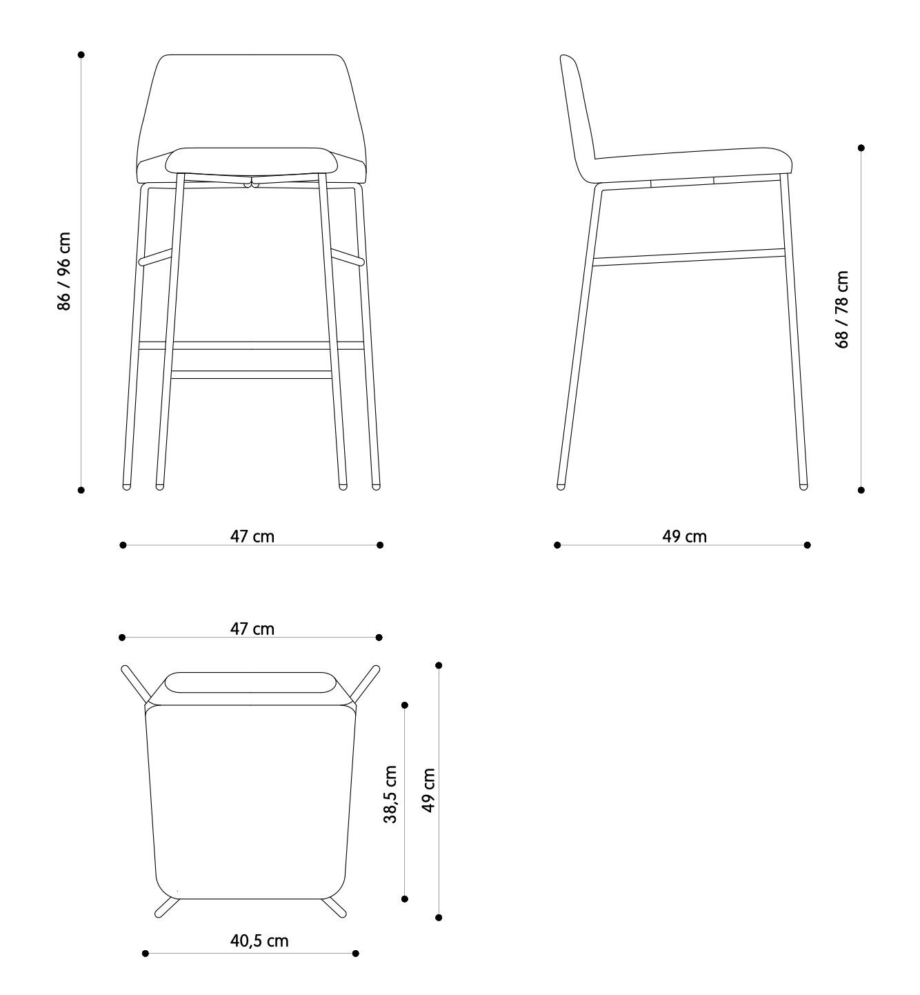 Technical Bardot Met Tu Stool-TR-0036-MET-TU