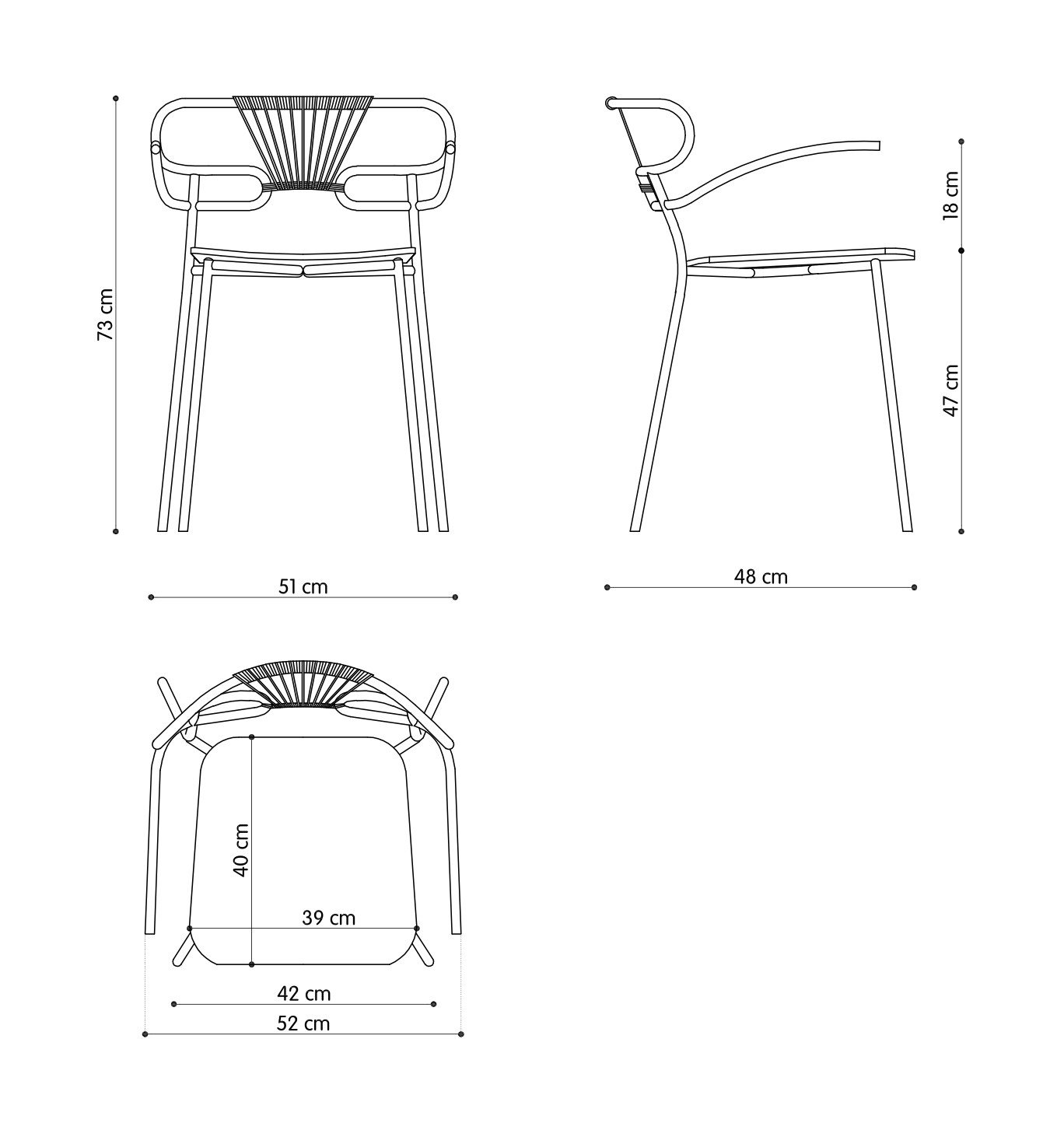 Technical Genoa Met Cross Armchair-TR-0048-MET-CROSS