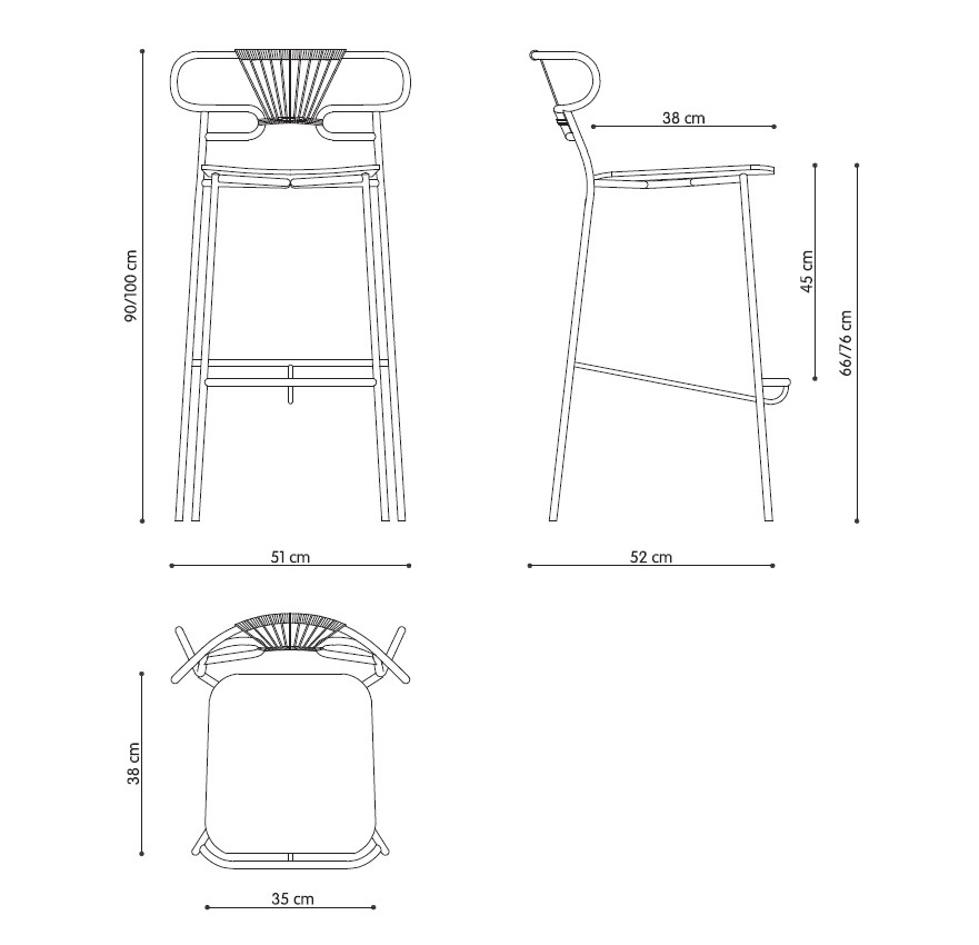 Technical Genoa Met Cross Stool-TR-0049-MET-CROSS