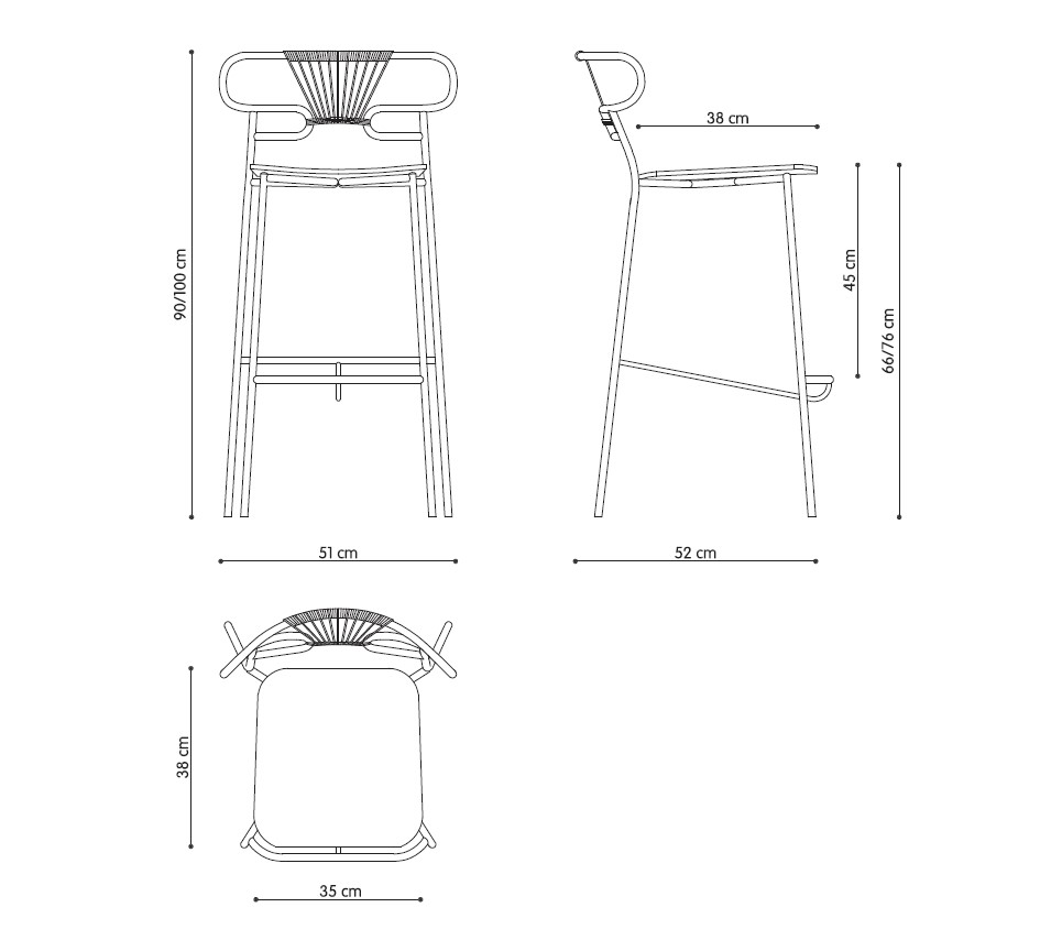 Technical Genoa Met Pu Cross Stool-TR-0049-MET-CROSS-PU