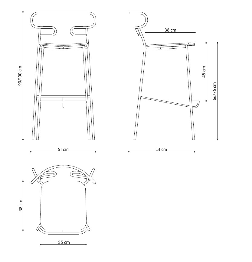 Technical Genoa Met Pu Stool-TR-0049 MET PU