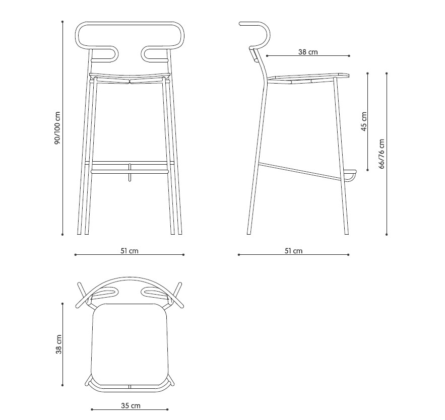 Technical Genoa Met Stool-TR-0049-MET