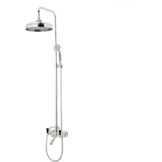 Bronces Mestre / Shower Sets / Bath shower set with column and black porcelain handles 035018.MCN.50