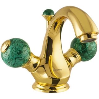 Bronces Mestre / Bath-Shower Fittings / One hole basin mixer with malachite stone 036105.ML0.00