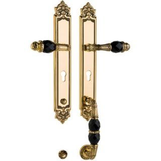 Bronces Mestre / Door Handles / Clasica set with black Swarovski crystal and europrofile 85mm 0J3705.SN85Y.34