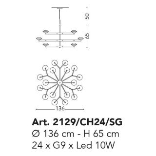 Il Paralume Marina / Chandelier / 2129/CH24/SG