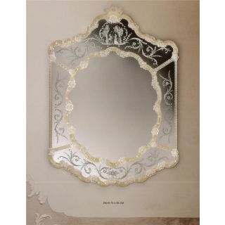 Italian Luxury Lighting / Wall Mirrors / Venetian Glass with Decorations in Gold 290S