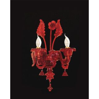 Italian Luxury Lighting / Wall Sconces / Venetian Red 2-Light V7413 002WL